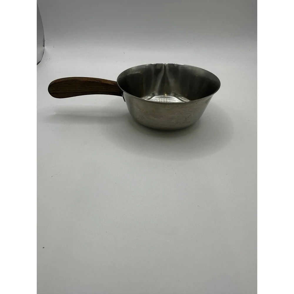 Lundtofte Denmark Stainless Steel Butter Warmer Wood Handle Mid Century Modern